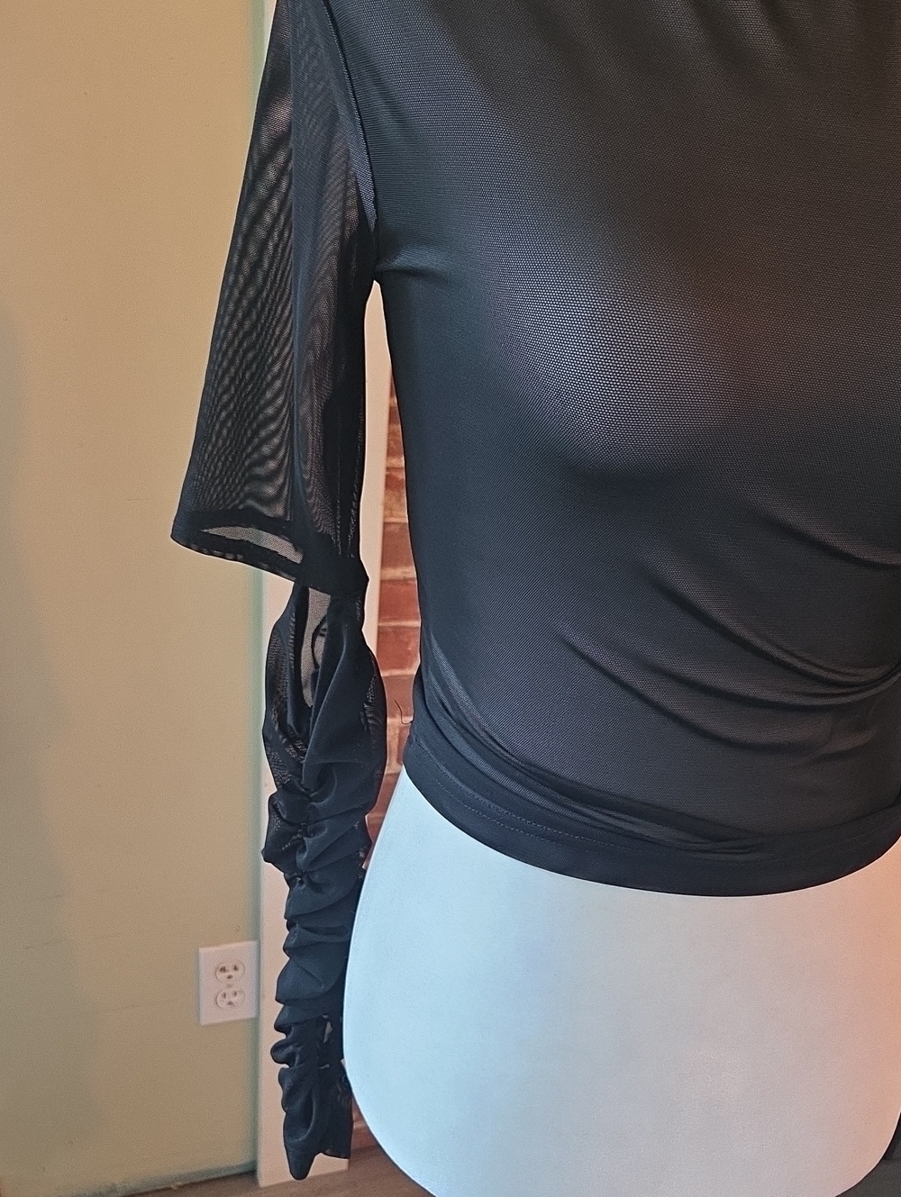 Disturbia Ruched Mesh Top - Picture 2 of 4